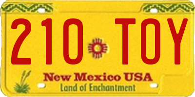NM license plate 210TOY