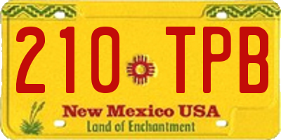 NM license plate 210TPB