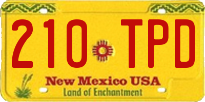 NM license plate 210TPD