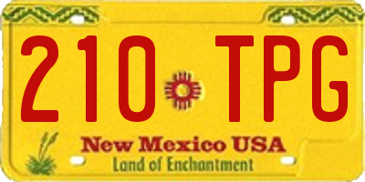 NM license plate 210TPG
