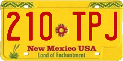 NM license plate 210TPJ