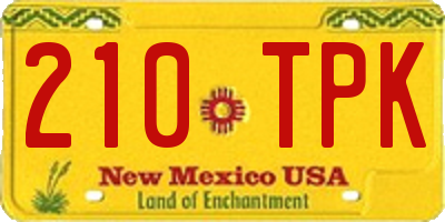 NM license plate 210TPK