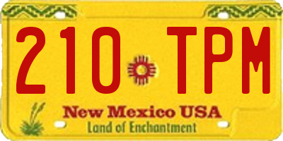 NM license plate 210TPM