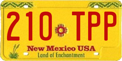 NM license plate 210TPP