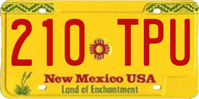 NM license plate 210TPU