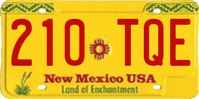 NM license plate 210TQE