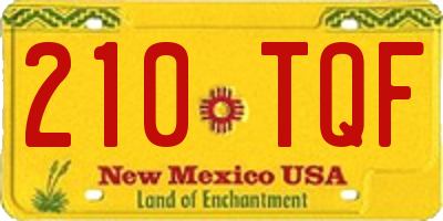 NM license plate 210TQF