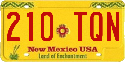 NM license plate 210TQN