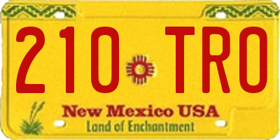 NM license plate 210TRO
