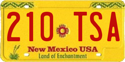 NM license plate 210TSA