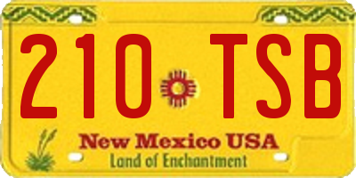 NM license plate 210TSB