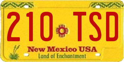 NM license plate 210TSD