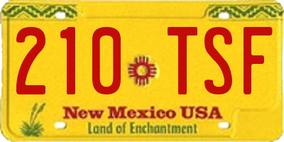 NM license plate 210TSF