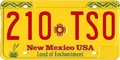 NM license plate 210TSO