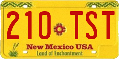 NM license plate 210TST