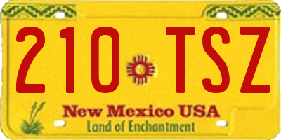 NM license plate 210TSZ