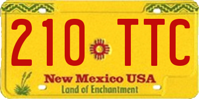 NM license plate 210TTC