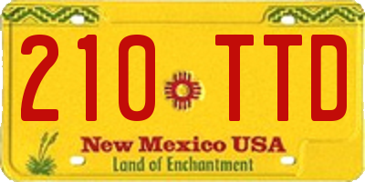 NM license plate 210TTD