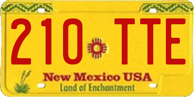 NM license plate 210TTE