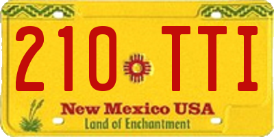 NM license plate 210TTI