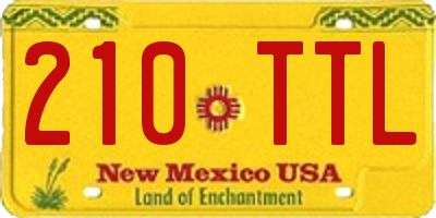 NM license plate 210TTL