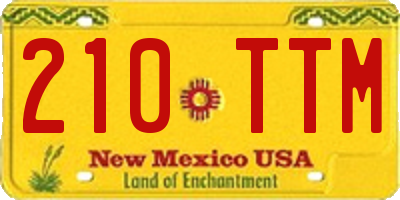 NM license plate 210TTM