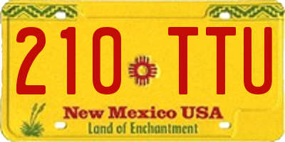 NM license plate 210TTU