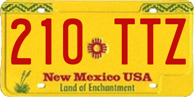 NM license plate 210TTZ
