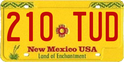 NM license plate 210TUD
