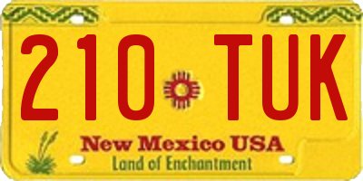 NM license plate 210TUK