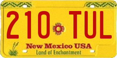 NM license plate 210TUL