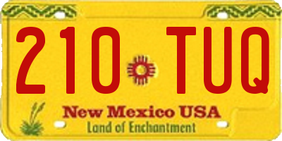 NM license plate 210TUQ