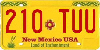 NM license plate 210TUU
