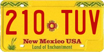 NM license plate 210TUV