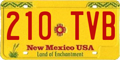 NM license plate 210TVB