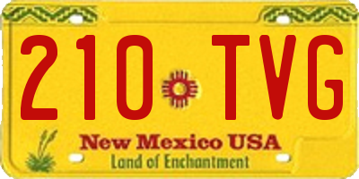 NM license plate 210TVG