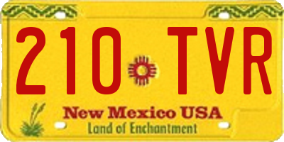 NM license plate 210TVR