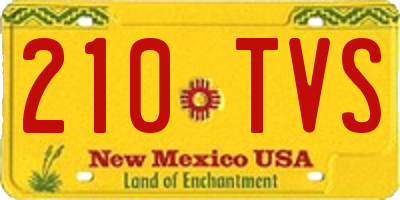 NM license plate 210TVS