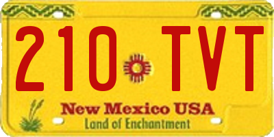 NM license plate 210TVT