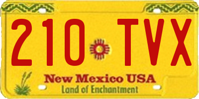 NM license plate 210TVX