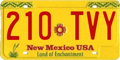 NM license plate 210TVY