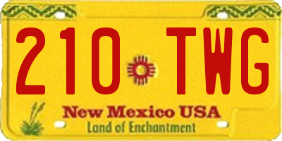 NM license plate 210TWG