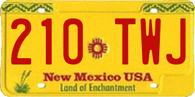 NM license plate 210TWJ