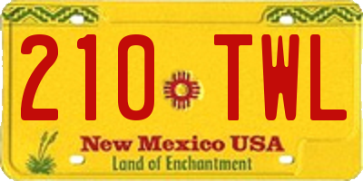 NM license plate 210TWL