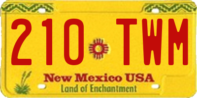 NM license plate 210TWM