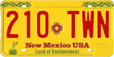 NM license plate 210TWN