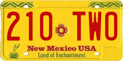 NM license plate 210TWO