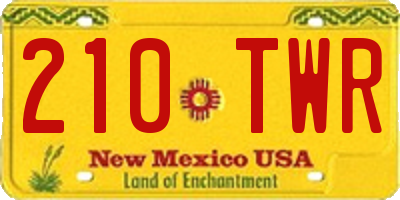 NM license plate 210TWR