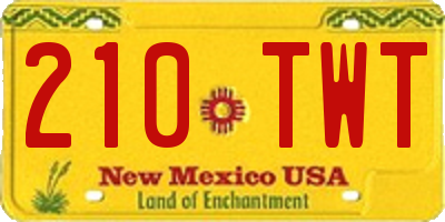 NM license plate 210TWT
