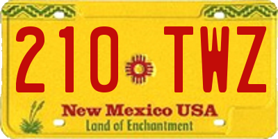 NM license plate 210TWZ
